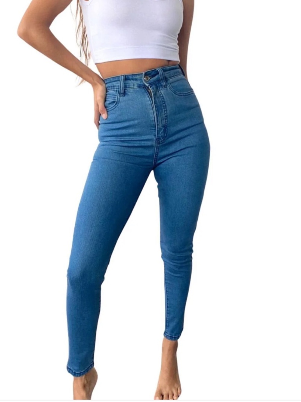 Chipre Nina High-Waisted Skinny Jean Dark Blue Denim 27